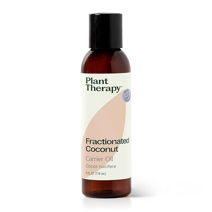 Plant Therapy Fractionated Coconut Oil for Skin, Hair, Body, Diluted Essential Oils, 100% Pure, Natural Moisturizer, Massage & Aromatherapy Liquid Carrier Oil 4 oz