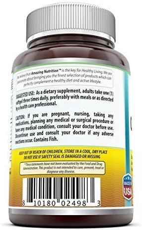 Amazing Omega 3.6.9 1200mg,Softgels (Non GMO,Gluten Free) Unique Formula combining Flaxseed Oil 400 mg,Fish Oil 400 mg and Borage Oil 400 mg*Rich in Omega-3,omega-6 and Omega-9 Fatty Acids*(120 Count)
