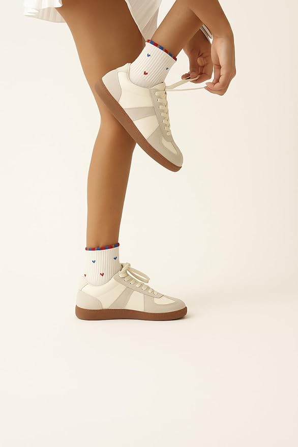 Shapes Studio Crew Half Calf Grip Socks, Cutest Fruits Pilates Socks, Ruffle socks, Non-Slip, Barre Yoga Fitness