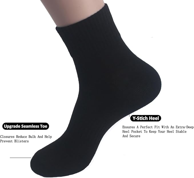 brookhaus Women Low Cut No Show Running Socks 6 Pairs - Cushioned Arch Support, Moisture Wicking Athletic Ankle Socks