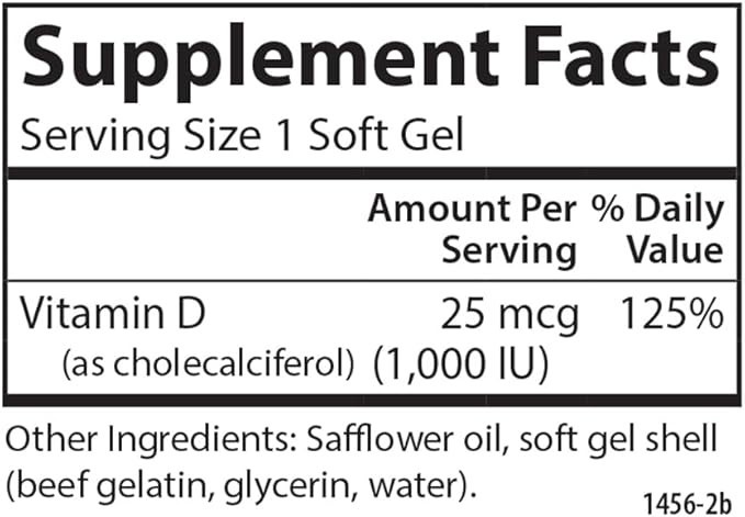 Carlson - Vitamin D3, 1000 IU (25 mcg), Bone Health, Muscle Health, Cholecalciferol, Vitamin D Supplements, Vitamin D3 Soft Gels, 360 Softgels