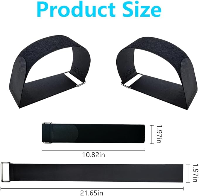 Non-Slip Adjustable Ellipse Pedal Straps, Secure Stability Leg Exerciser Bands for Seniors Adults, Under Desk Elliptical & Rowing Machine Accessories Home Office Fitness