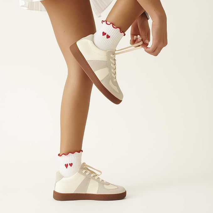 Shapes Studio Crew Half Calf Grip Socks, Cutest Fruits Pilates Socks, Ruffle socks, Non-Slip, Barre Yoga Fitness