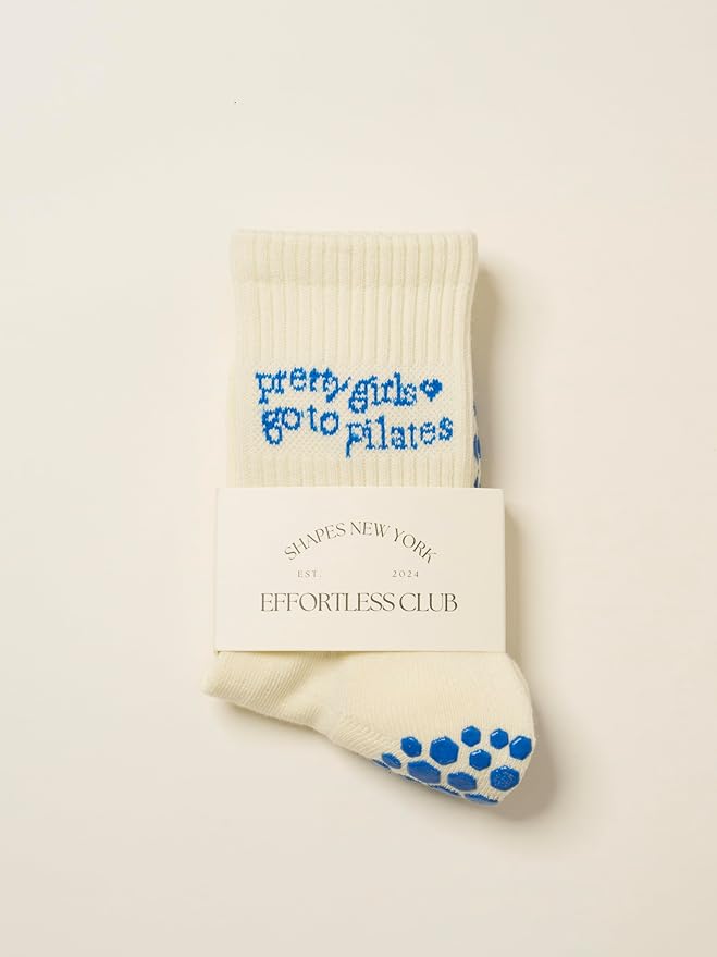 Shapes Studio Crew Half Calf Grip Socks, Cutest Fruits Pilates Socks, Ruffle socks, Non-Slip, Barre Yoga Fitness