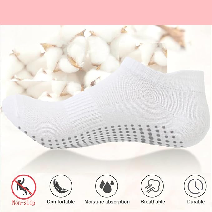 brookhaus Women Low Cut No Show Running Socks 6 Pairs - Cushioned Arch Support, Moisture Wicking Athletic Ankle Socks