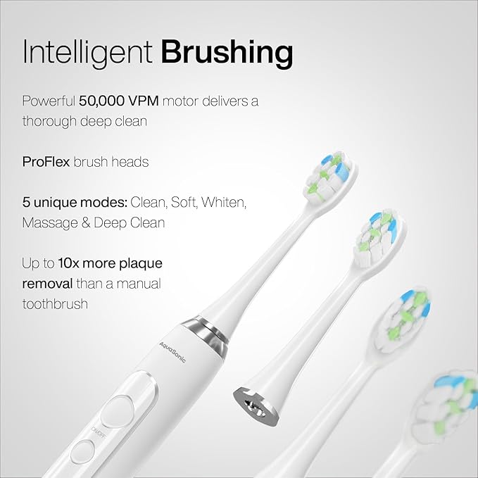 AquaSonic Home Dental Center PRO – Brushing & Flossing Made Easy – Brush & Floss – Power Toothbrush & Water Flosser – Whiter Teeth & Healthier Gums
