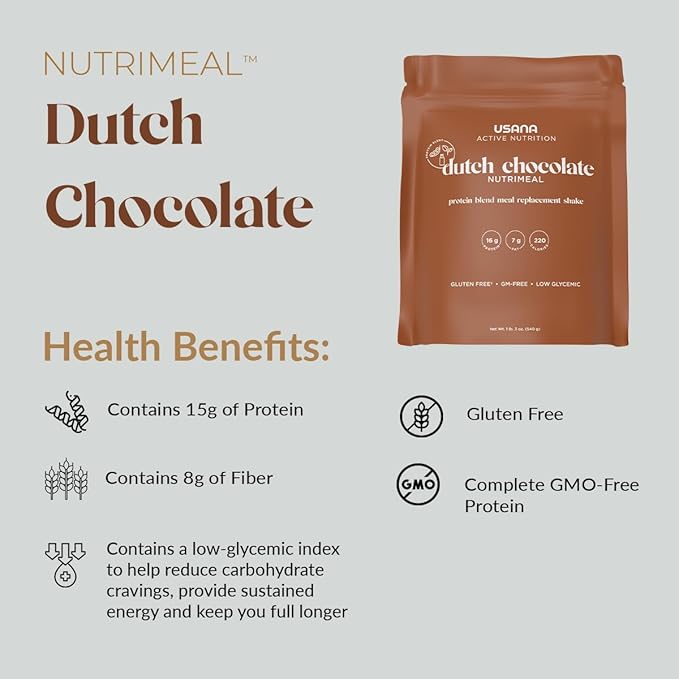 USANA Meal Replacement Shake - Dutch Chocolate - 540 Grams - 9 Servings