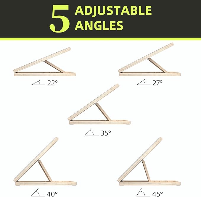 Adjustable Wooden Slant Board for Calf Stretching ,Portable Calf Stretcher Incline Board for Knees Ankle Heel Feet Leg,300lbs Weight Capacity