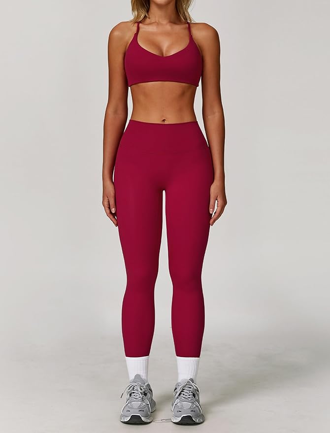Workout Sets for Women 3 Piece High Waisted Seamless Leggings Crop Top Jacket Gym Yoga Outfit Stretchy Sports Bra Sets