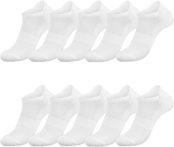brookhaus Women Low Cut No Show Running Socks 6 Pairs - Cushioned Arch Support, Moisture Wicking Athletic Ankle Socks