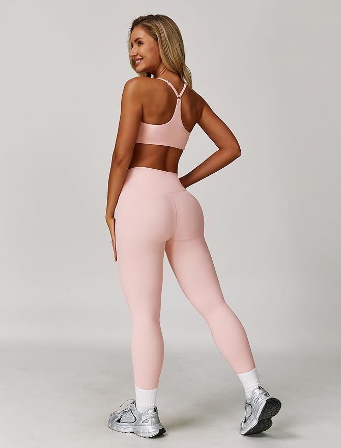 Workout Sets for Women 3 Piece High Waisted Seamless Leggings Crop Top Jacket Gym Yoga Outfit Stretchy Sports Bra Sets