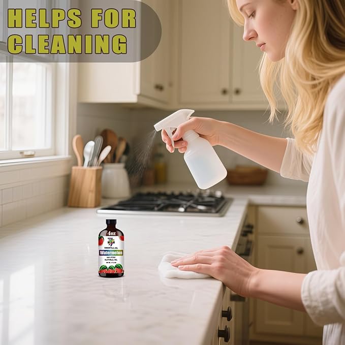 Watermelon Essential Oil (4 oz/120 ml) — Watermelon Oils for Aromatherapy, diffusers, humidifiers, Home fragrances, DIY Skincare, soap Making, DIY Candle Making, Relaxation, Yoga, and Meditation