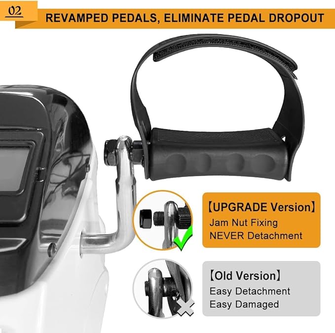 Under Desk Bike Pedal Exerciser, Portable Mini Exercise Bike with LCD Display for Home/Office, Desk Cycle for Leg/Arm with Handle, Leg Exerciser While Sitting for Seniors