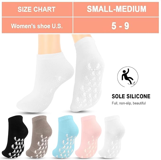 brookhaus Women Low Cut No Show Running Socks 6 Pairs - Cushioned Arch Support, Moisture Wicking Athletic Ankle Socks