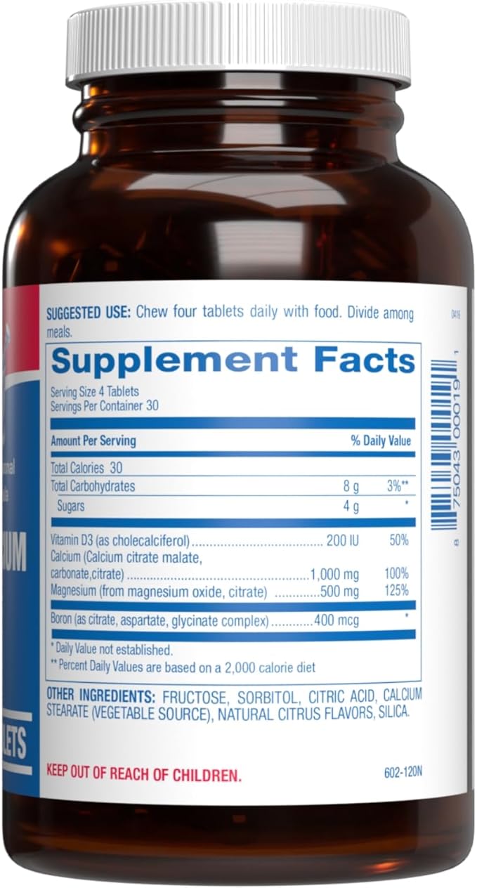 Chewable Calcium Supplement for Women - Clinical Bone Supplement with Chewable Calcium with Vitamin D Magnesium and Boron Complex for Bone Health & Strength Support - Made in The USA - 30 Servings