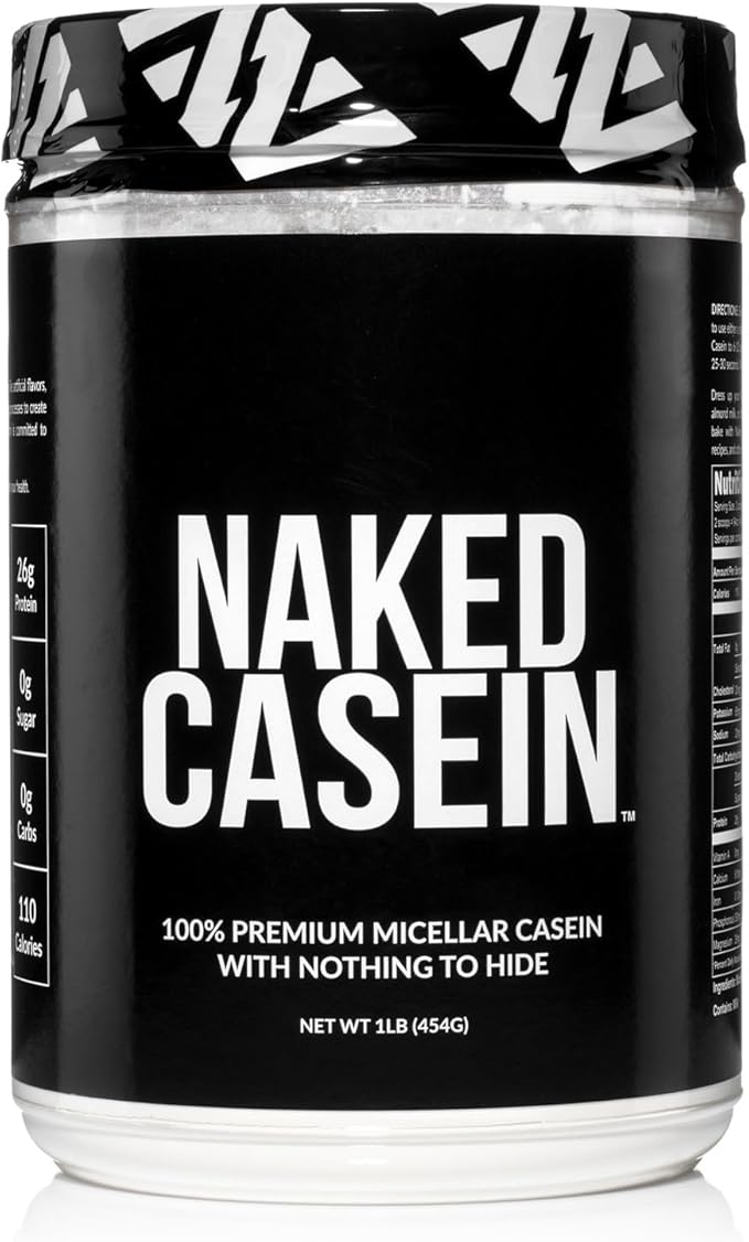 NAKED Casein - 1Lb Micellar Casein Protein - Bulk, Zero Carb, GMO-Free, Gluten Free, Soy Free, Preservative Free - Stimulate Muscle Growth - Enhance Recovery - 15 Servings