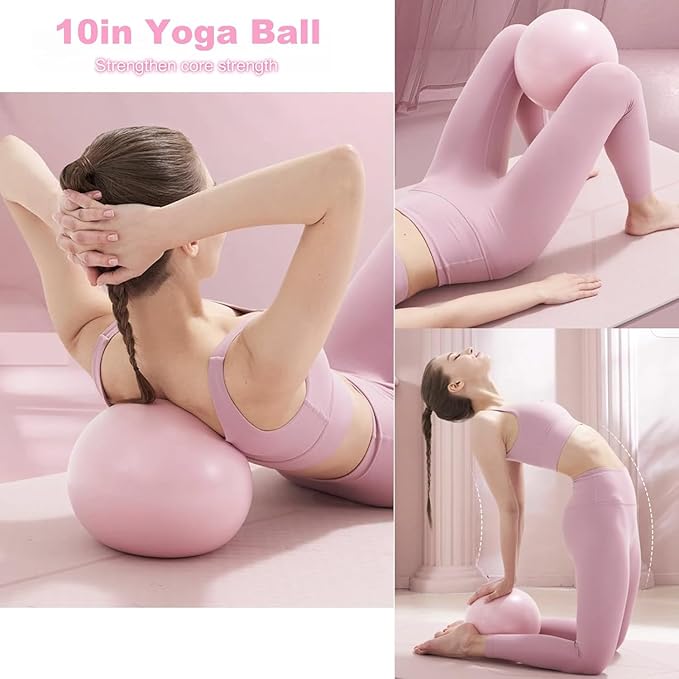 Pilates Set – Home Pilates Equipment for Women Kit with Magic Circle Pilates Ring and Ball Set, Resistance Bands & Massage Balls & Exercise Bands for Toning,Flexibility & Core Strength