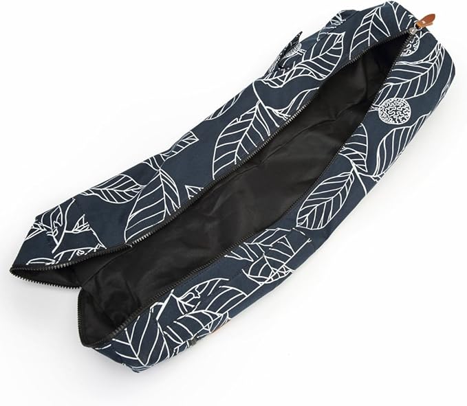 Canvas Yoga Mat Bag with Adjustable Strap & Pockets, Full-Zip Travel Gym Tote for Women & Men, Fits 1/4" & 1/3" Thick Mats, Lightweight Carrier for Yoga, Workout, Outdoor Use