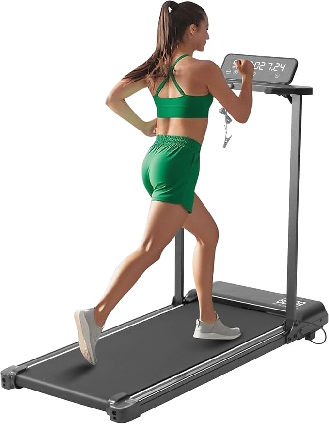 Compact Walking Pad with Handle Bar, Electric Treadmill with Handles and 3.5HP Powerful Motor, Portable Small Walking Pads Treadmill for Home Small Spaces,400LBS Weight Capacity