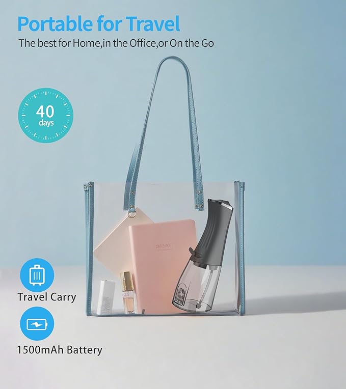 Water Dental Flosser Cordless for Teeth, 350ML Water Dental Flosser Teeth Pick 4 Modes Portable Oral Irrigator with 4 Jet Tips Rechargeable Flossers Oral Irrigator IPX7 Waterproof for Home Travel