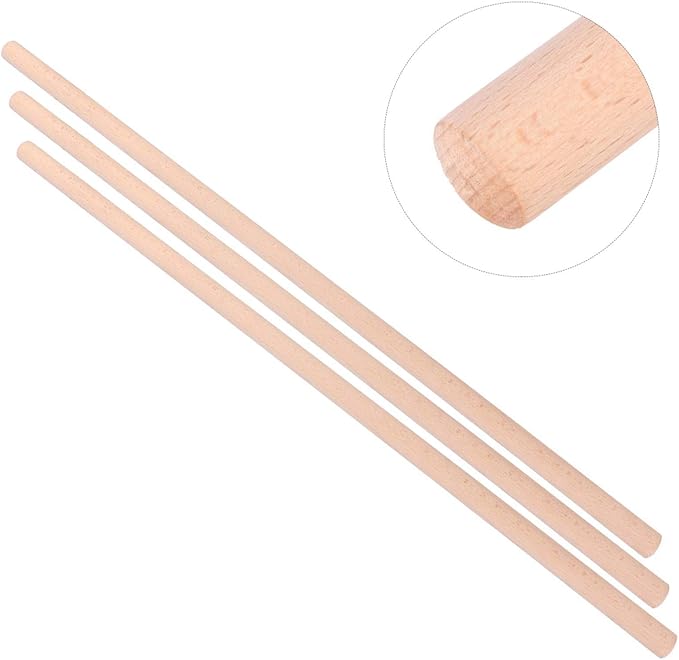 Dilwe Wood Yoga Stick, 3Pcs Open Shoulder Stick Yoga Fitness Yoga Assist Yoga Accessory, 70cmYoga Supplies