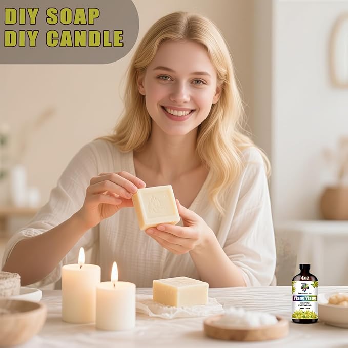 Ylang Ylang Essential Oil (4 oz / 120 ml) – Ylang Ylang Oils for diffusers, humidifiers, Home Baths, Cleaning Products, Yoga, DIY Soaps and DIY Scented Candles