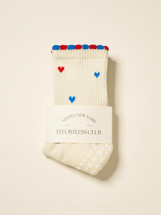 Shapes Studio Crew Half Calf Grip Socks, Cutest Fruits Pilates Socks, Ruffle socks, Non-Slip, Barre Yoga Fitness