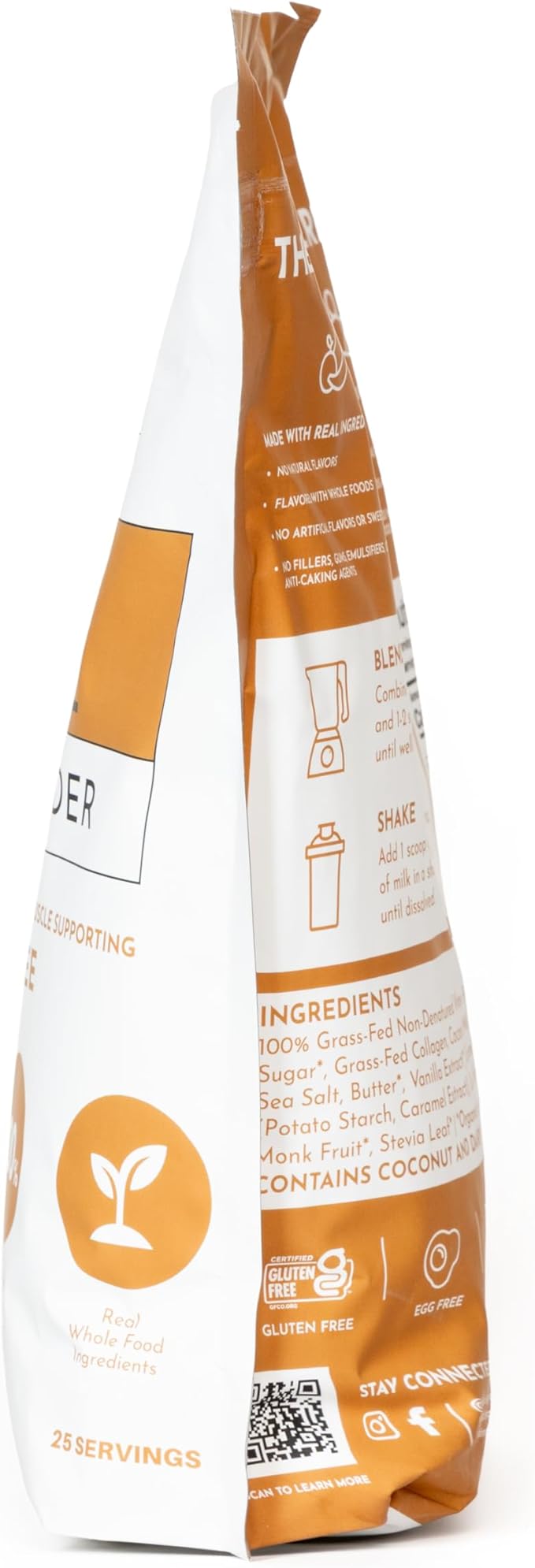 JUST INGREDIENTS Salted Caramel Protein Powder – 30-Serving Blend with 100% Grass-Fed Whey & Organic Plant Proteins – Naturally Flavored – Supports Muscle Recovery, Energy *