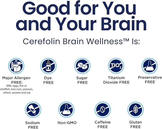 Brain Wellness, Targeted Nutrition for Cognitive Support, Improves Memory, Focus & Concentration, L-Methylfolate, NAC, B12, Neurologist Recommended (30 Count)