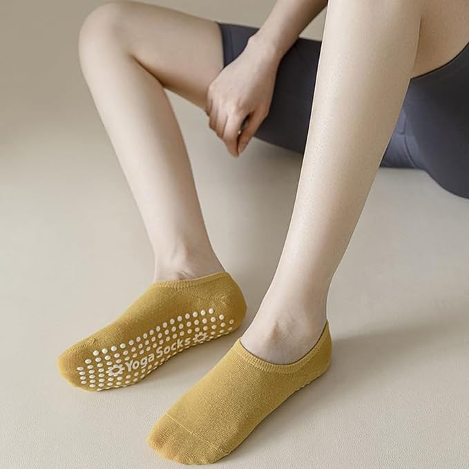 8 Pairs Yoga Socks for Women with Grips Non Slip 5-7 Pilates Barre Ballet Anti-skid Low Cut No Show Exercise