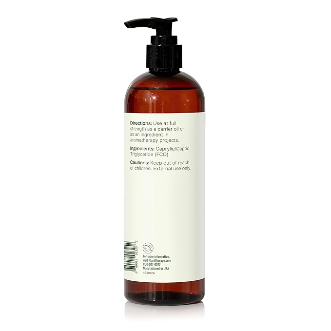 Plant Therapy Fractionated Coconut Oil for Skin, Hair, Body, Face, Diluted Essential Oils, 100% Pure, Natural Moisturizer, Massage & Aromatherapy for Men and Women Liquid Carrier Oil 16 oz