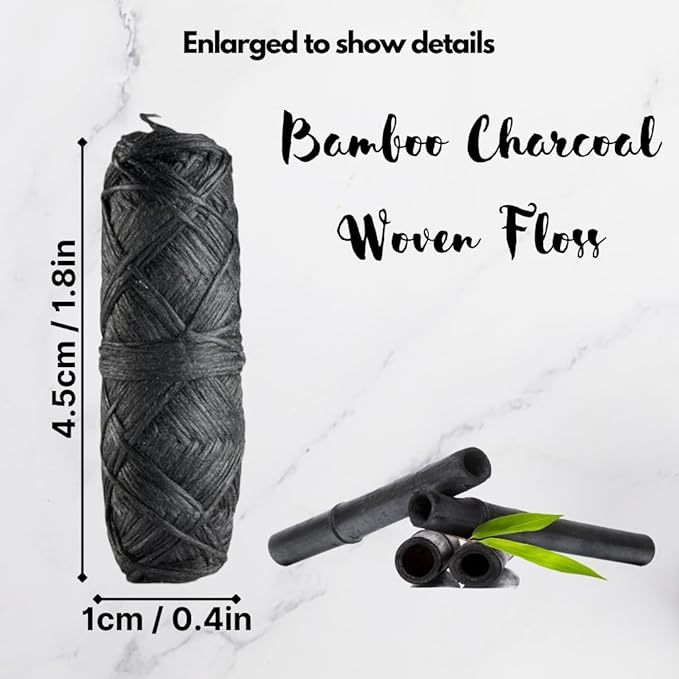 BOONBOO Dental Floss Refill, Charcoal Woven Thread, 8 Pieces, Coconut
