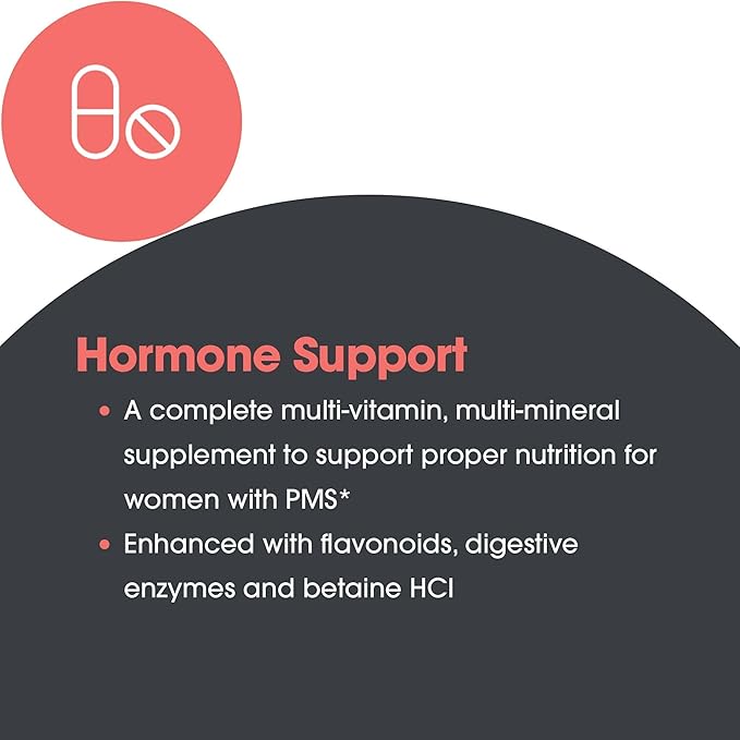 Optimox Optivite - PMS Support Supplement for Women, Period Multivitamin for Hormone Balance with Vitamin B6 & Iron, Hormone Support Vitamin - 180 Tablets