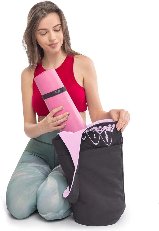 Yoga Mat Bag – Versatile Yoga Bag with Mat Straps & Storage Pockets, Holds Yoga & Pilates Mats, Lightweight & Durable