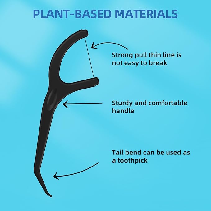 Biodegradable Dental Floss Picks - Easy Glide for Fresh Breath and Healthy Gums