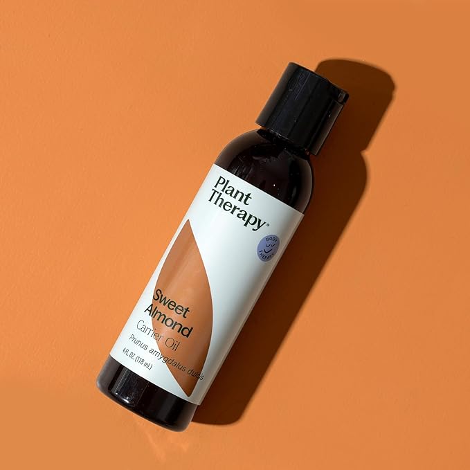 Plant Therapy Sweet Almond Oil - for Skin, Hair, Body, Face & Baby - Natural Moisturizer, Massage & Aromatherapy Carrier Oil 100% Pure, Cold Pressed California Almonds, Made in USA, 4 oz