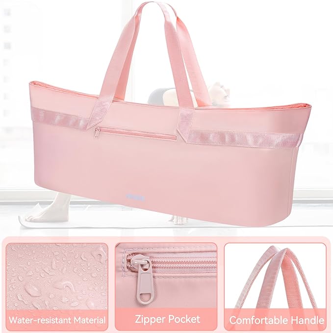 Large Yoga Mat Bag for Women,Pilates Bag with Shoes Bag & Wet Pocket,Gym Bag with Yoga Mat Holder Fits Most Size Mats,Yoga Mat Tote Carrier for Pilates Office Beach Workout (Pink)