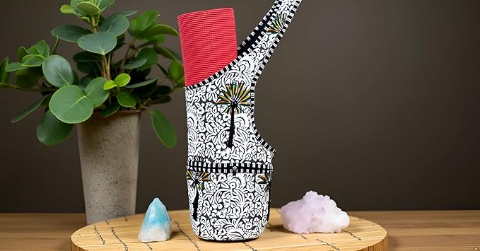 INDIAN CRAFT CASTLE Yoga Mat Bag | Tote Mat Bag | Sling Yoga Tote w/Large Side Pocket & Zipper Pocket | Yoga Mat Carrier Fits Most Size Mats