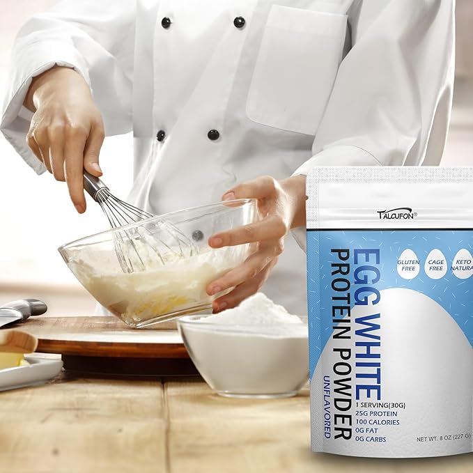 Egg White Protein Powder 8Oz Pasteurized No Additives, High Protein, Gluten-Free Ideal for Baking and Cooking, Unflavored 227G