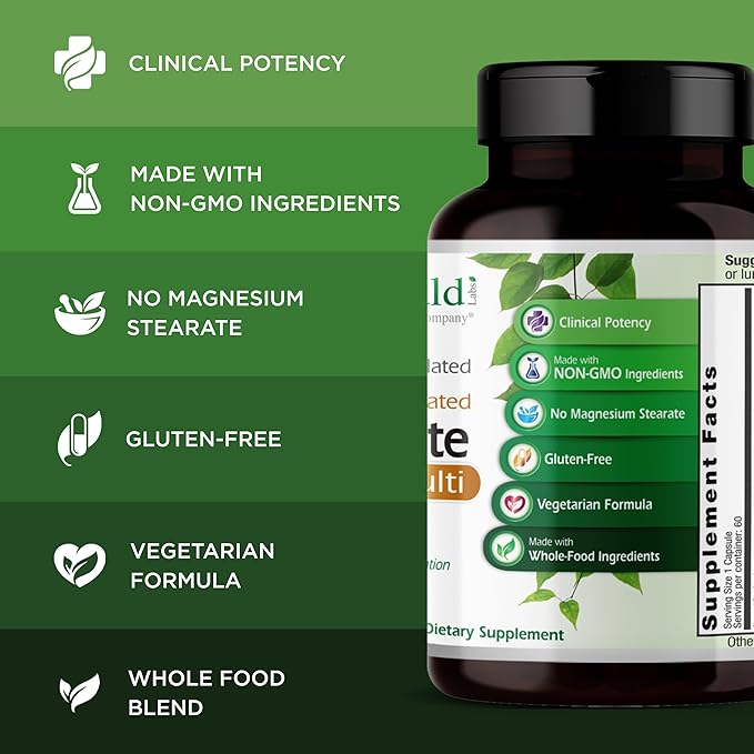 EMERALD LABS Complete 1-Daily Multi - Complete Multivitamin for Men & Women with Vitamin C, Methylated Folate, Whole-Food Blend & More for Immune Support, Bone Health & More* - 60 Vegetable Capsules