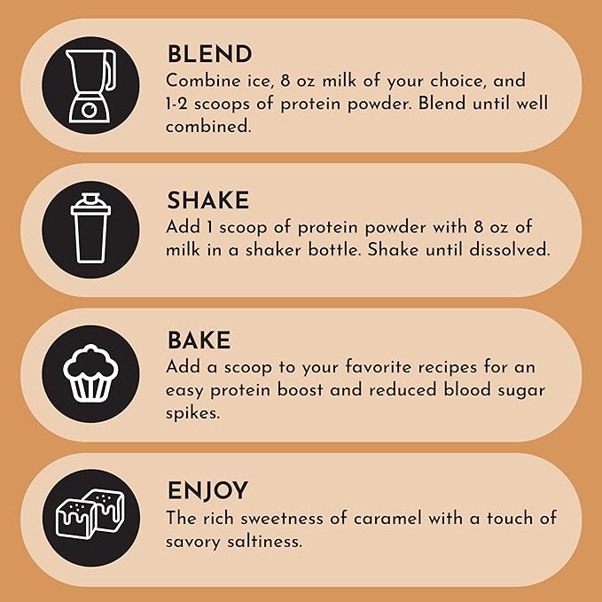 JUST INGREDIENTS Salted Caramel Protein Powder – 30-Serving Blend with 100% Grass-Fed Whey & Organic Plant Proteins – Naturally Flavored – Supports Muscle Recovery, Energy *