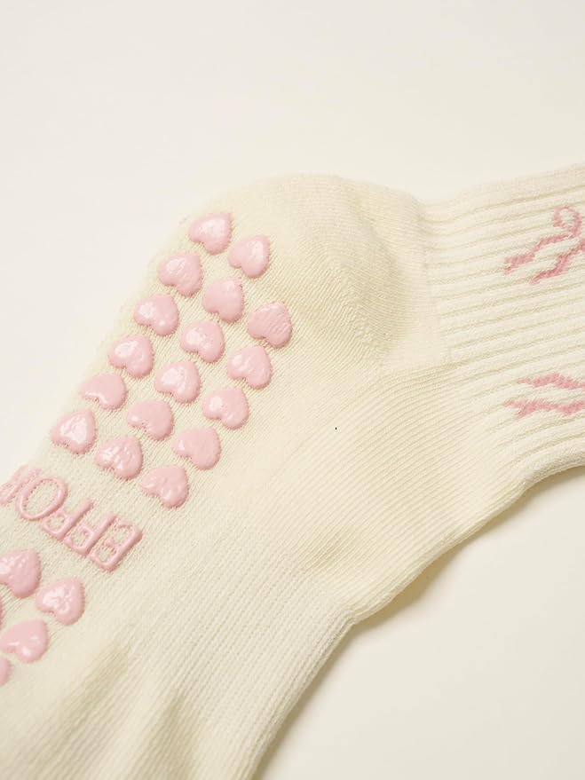 Shapes Studio Crew Half Calf Grip Socks, Cutest Fruits Pilates Socks, Ruffle socks, Non-Slip, Barre Yoga Fitness