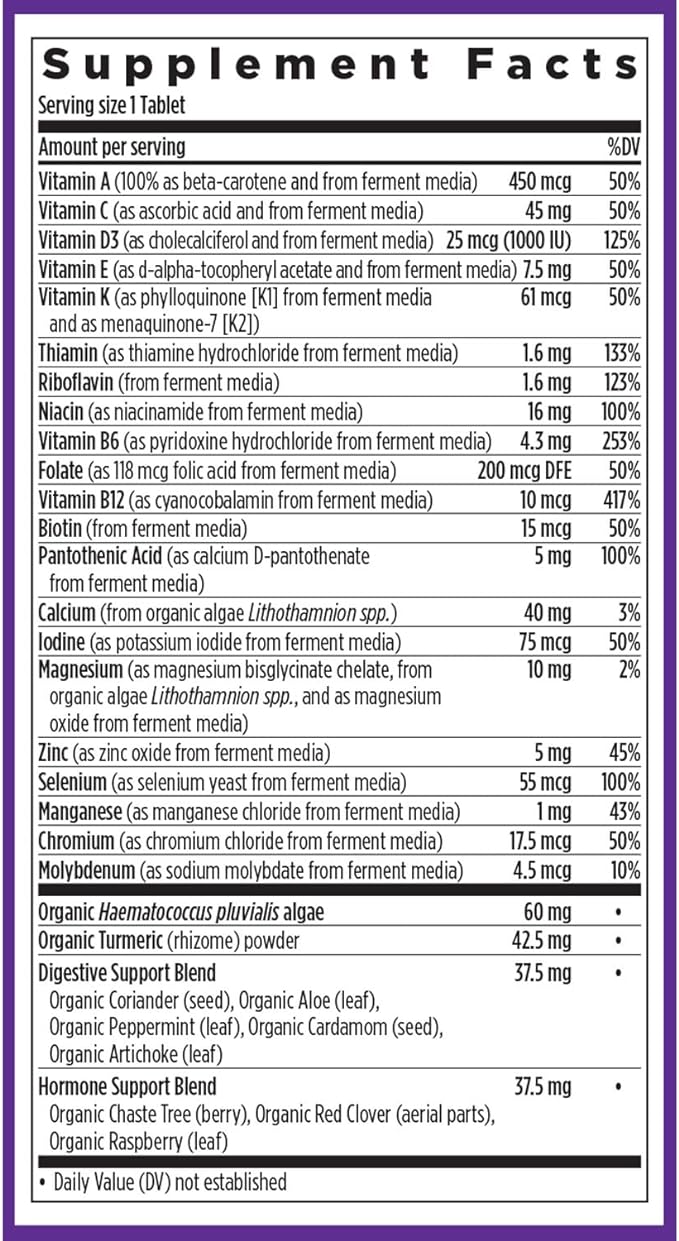 New Chapter Women's Multivitamin 50 Plus for Cellular Energy, Heart & Immune Support with 20+ Nutrients + Astaxanthin - Every Woman's One Daily 55+, Gentle on The Stomach, 72 Count