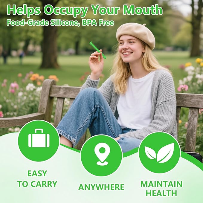 3PCS Chewable Breather Sticks, Chewable Breather Stick for Fresh Breath, Portable Breath Freshener with 9 Replacement Cores, Chewable Essential Oil Breath Stick Travel-Friendly