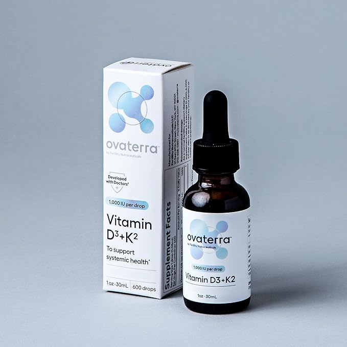 Vitamin D3 & K2 Liquid Drop Supplement 1,000 IU Vitamin D3 (Cholecalciferol) with Natural Lemon Flavor That Supports Bone, Immune & Wellness Health 600 Drops - 10 Month Supply