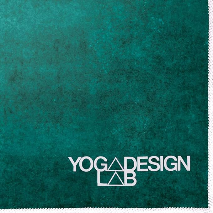 Yoga Design LAB | The HOT Yoga Towel | Premium Non Slip Colorful Towel | Designed in Bali | Eco Printed + Quick Dry + Mat Sized | Ideal for Hot Yoga, Bikram, Ashtanga, Sport, Travel! (Aegean Green,)