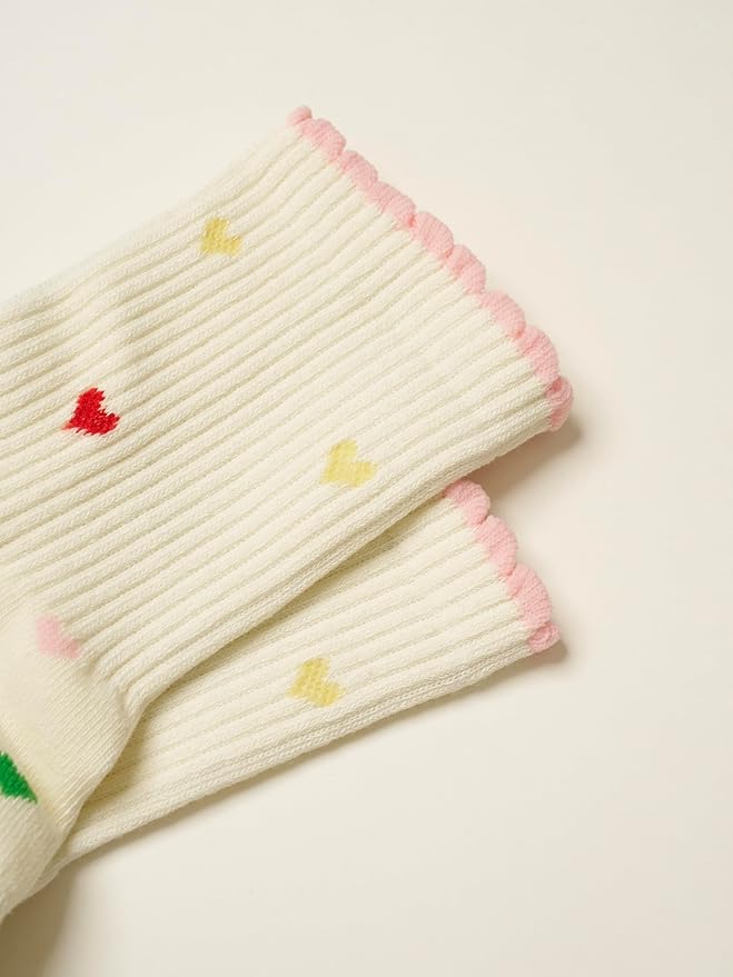 Shapes Studio Crew Half Calf Grip Socks, Cutest Fruits Pilates Socks, Ruffle socks, Non-Slip, Barre Yoga Fitness