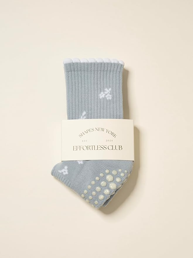 Shapes Studio Crew Half Calf Grip Socks, Cutest Fruits Pilates Socks, Ruffle socks, Non-Slip, Barre Yoga Fitness
