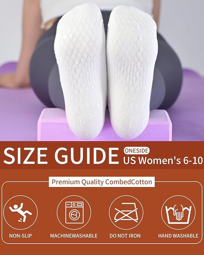 Non Slip Grip Yoga Socks for Women Breathable Cute Ruffle Ankle Socks for Yoga, Pilates, Barre Workouts