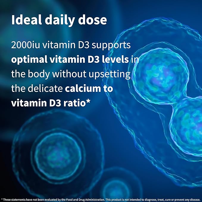 Daily Vitamin D3 2000iu, 50 mcg, Clean Label, 365 Small Tablets, 1-Year Supply, Vegetarian Cholecalciferol Vitamin D Supplement, Pure and Essential by Igennus